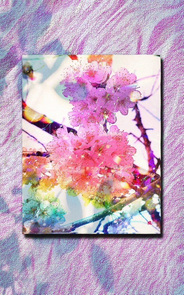 a-1861 淡く光る春 Bright fresh Spring キャンバスアート - F6