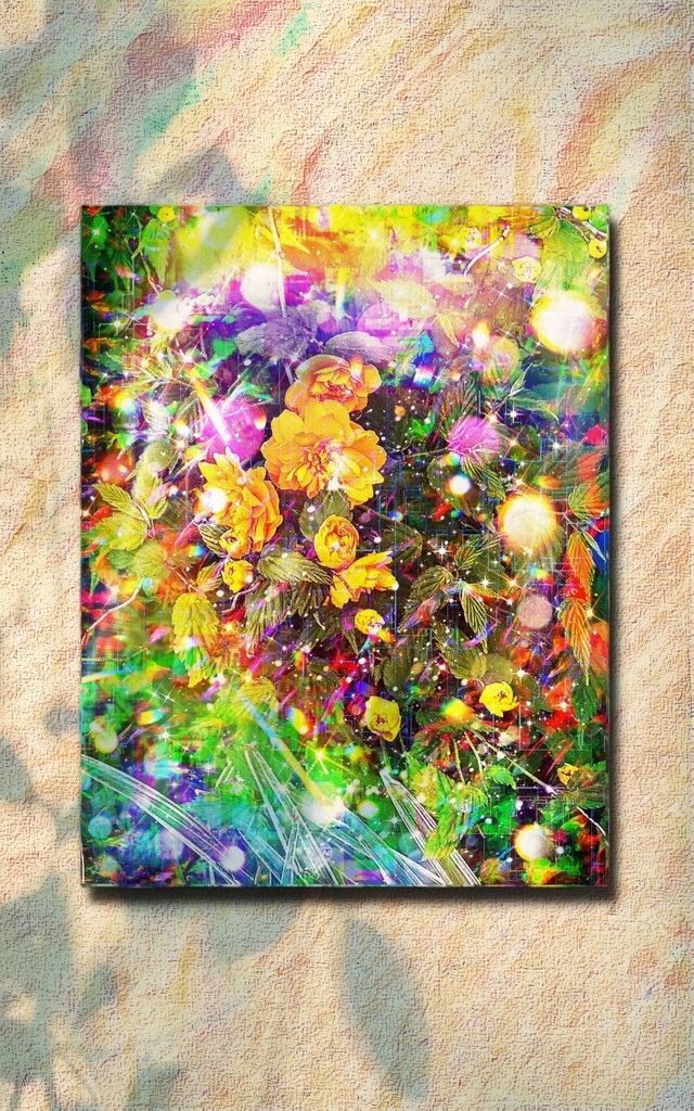a-1862 見守る花の flower of affection キャンバスアート - F6