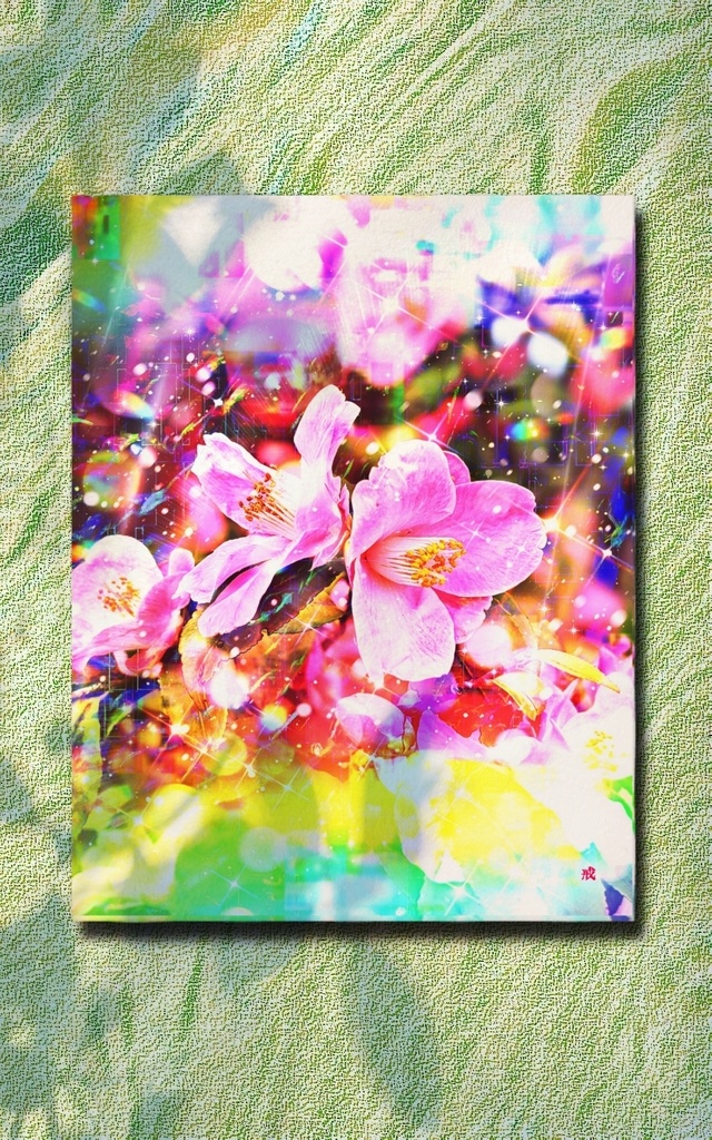a-1864 花よ 光あれ Flower of bright and shine キャンバスアート - F6