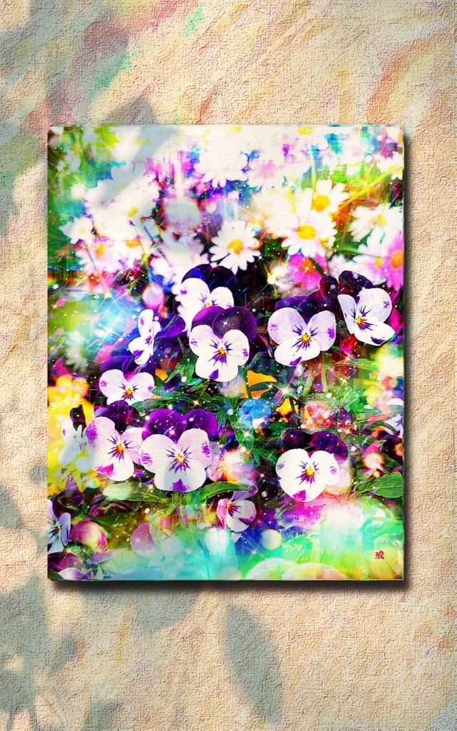 a-1868 朝 華の目覚め Morning Sun shower キャンバスアート - F6
