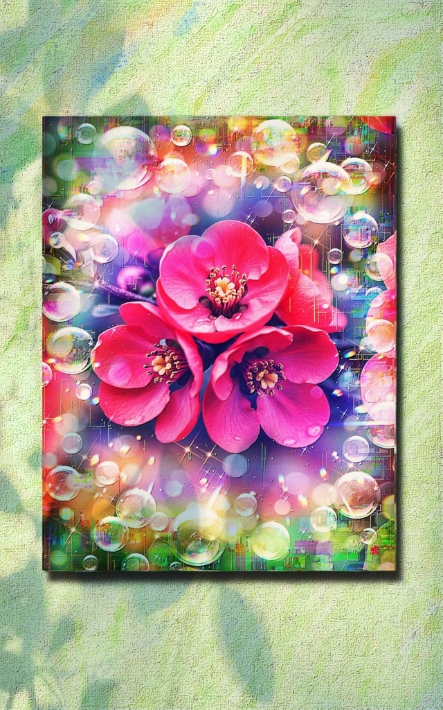 a-2369 冬晴の花園 Enchanted Bloom キャンバスアート - F6