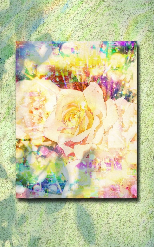 a-1918 光の薔薇 shining rose キャンバスアート - F6