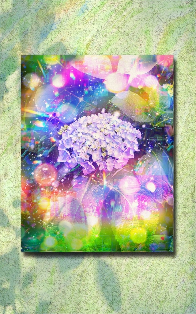 a-1908 心の紫陽花園 Hearts Hydrangea Garden キャンバスアート - F6