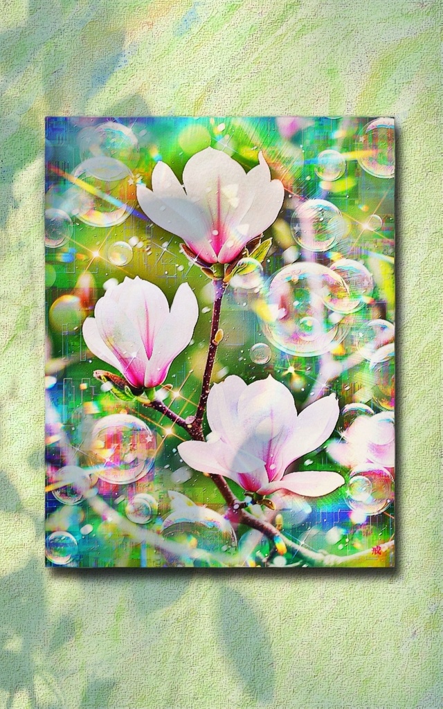 a-2393 春隣の夢 Whispered Bloom キャンバスアート - F6