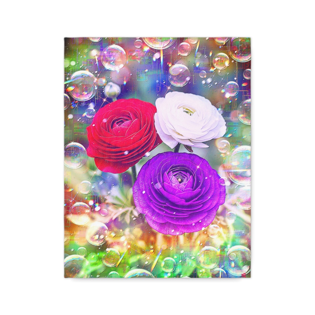 a-2398 花笑みの庭 Garden of Glee キャンバスアート - F6