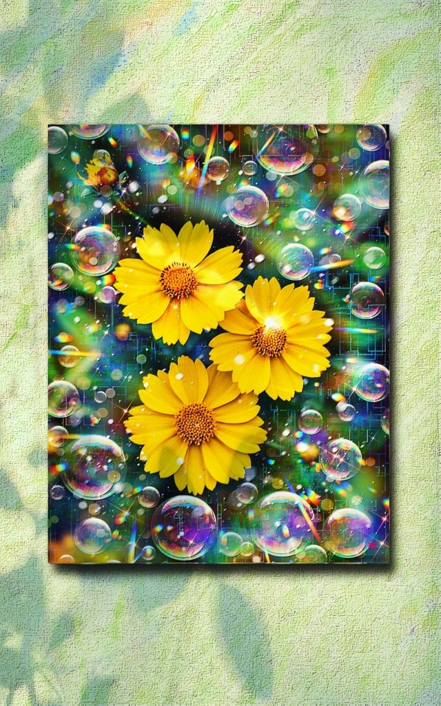 a-2403 未来を織る家族の庭 Harmony Unfolds キャンバスアート - F6