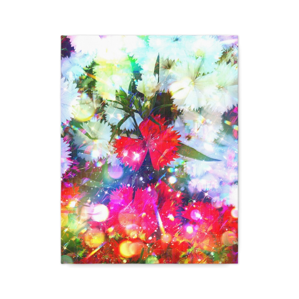 a-1895 光 出逢い 朱と白 The light on white and red キャンバスアート - F6