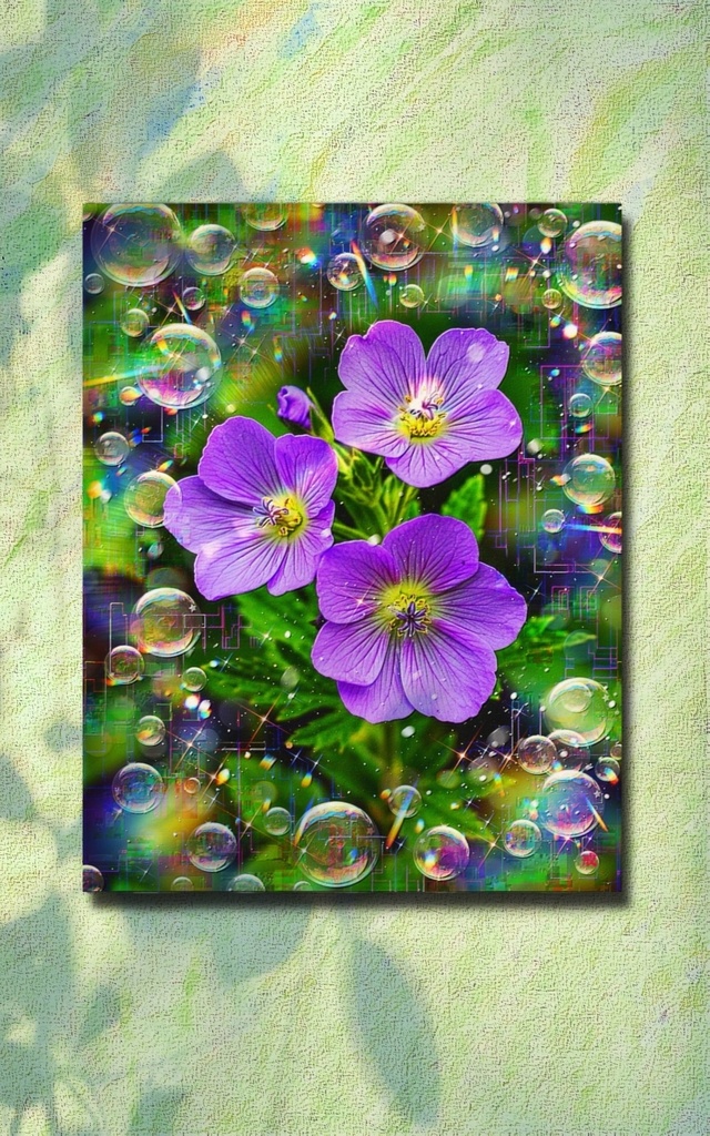 a-2420 春光満ちる紫の彩 Blessed Violet Spring キャンバスアート - F6
