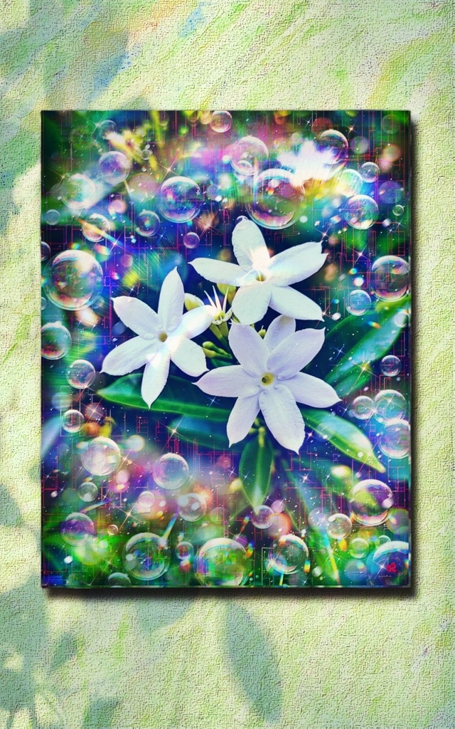a-2431 白き花の香霧の記憶 Echoes of Bygone Springs キャンバスアート - F6