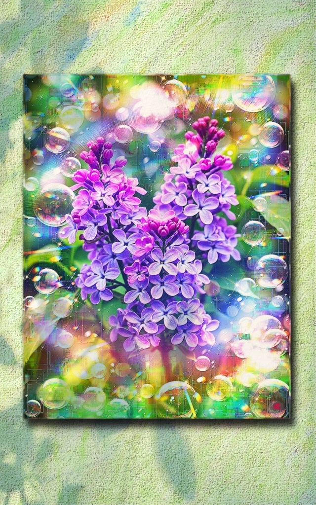 a-2433 惜春泡影の庭 Cherished Blossom's Grace キャンバス - F6