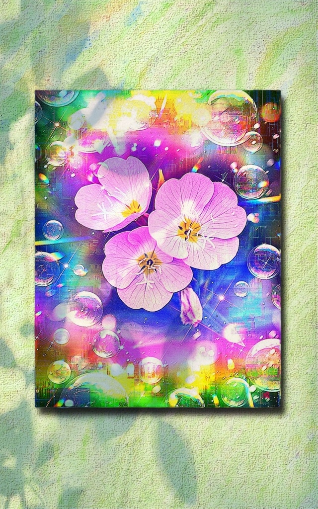 a-2438 薄紅の夏至の光 Cherished Bloom キャンバスアート - F6