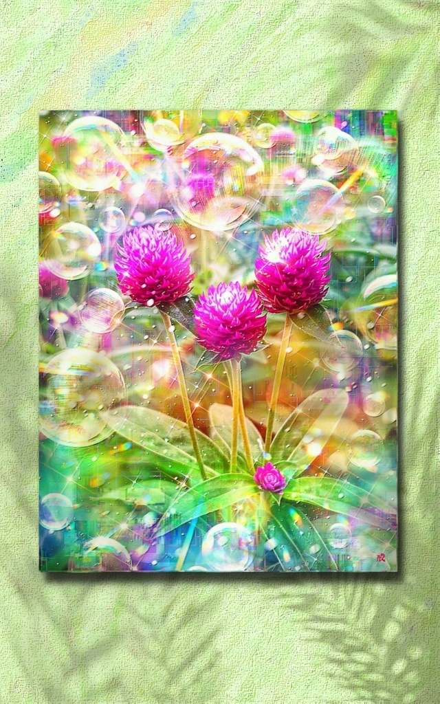 a-2465 巡る祈りと玉響の花 Summer Blessings キャンバスアート - F6