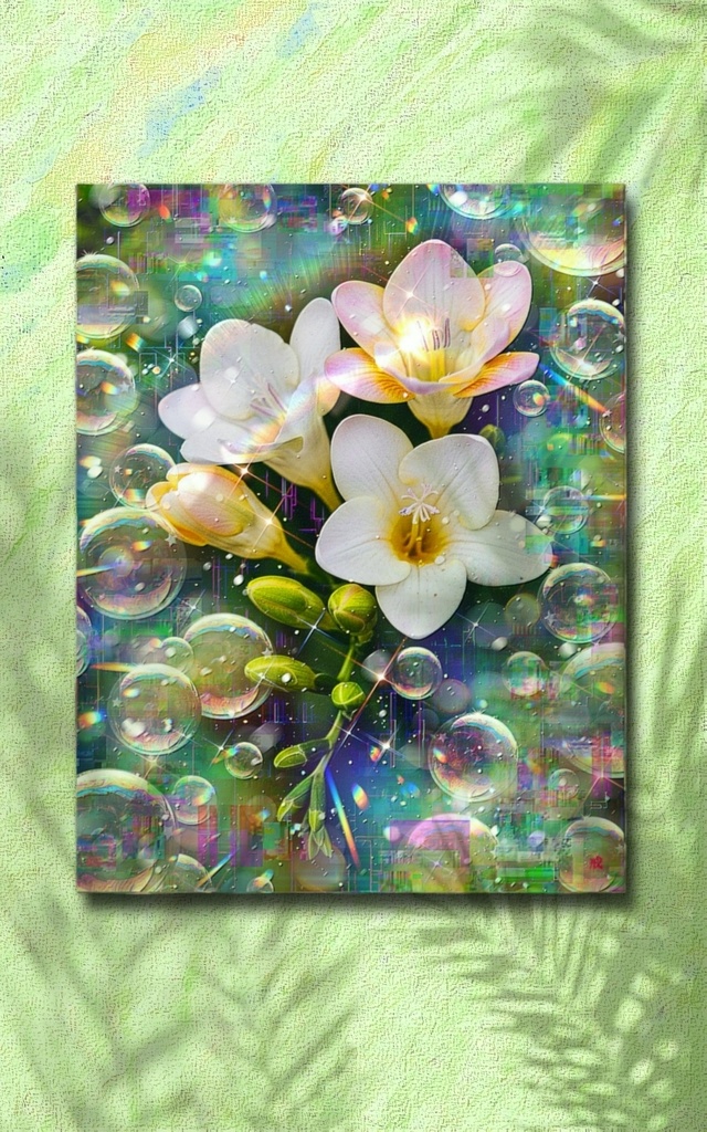 a-2468 花風の庭と光の夏 Graceful Blessing キャンバスアート - F6