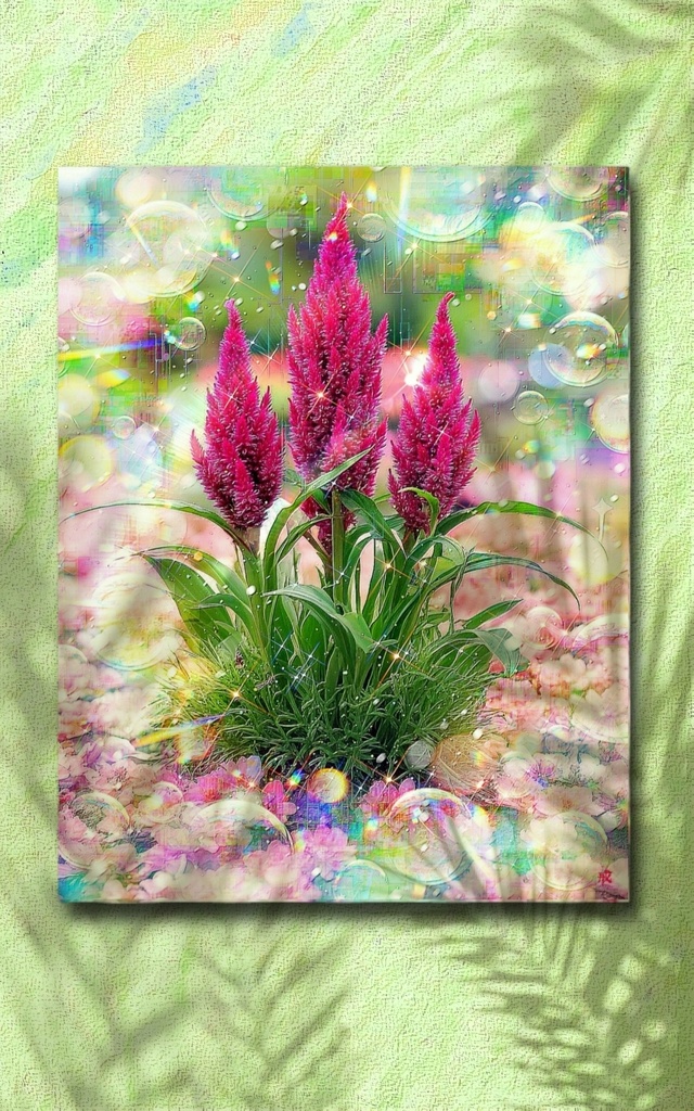 a-2476 朝露に輝く祈りの微笑み Everlasting Love Bloom キャンバスアート - F6