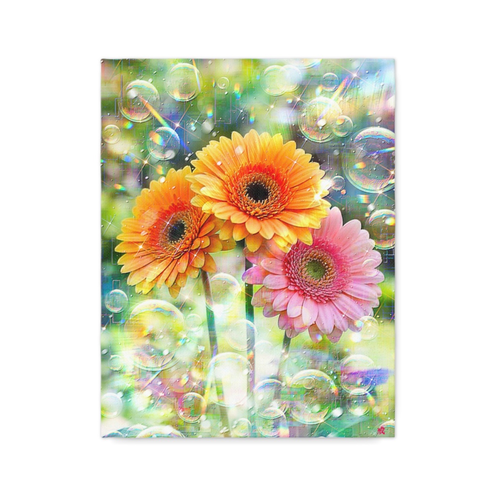 a-2495 露草の庭に咲く虹の贈物 Eternal Gift キャンバスアート - F6