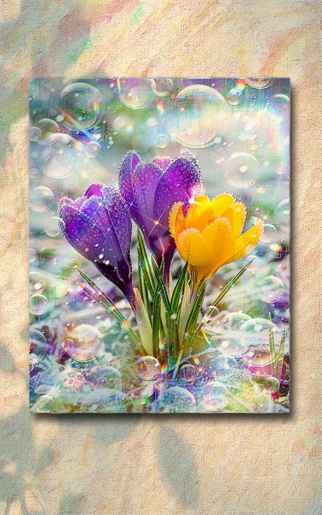 a-2551 庭に微笑む雪間の光輪 Sacred Garden