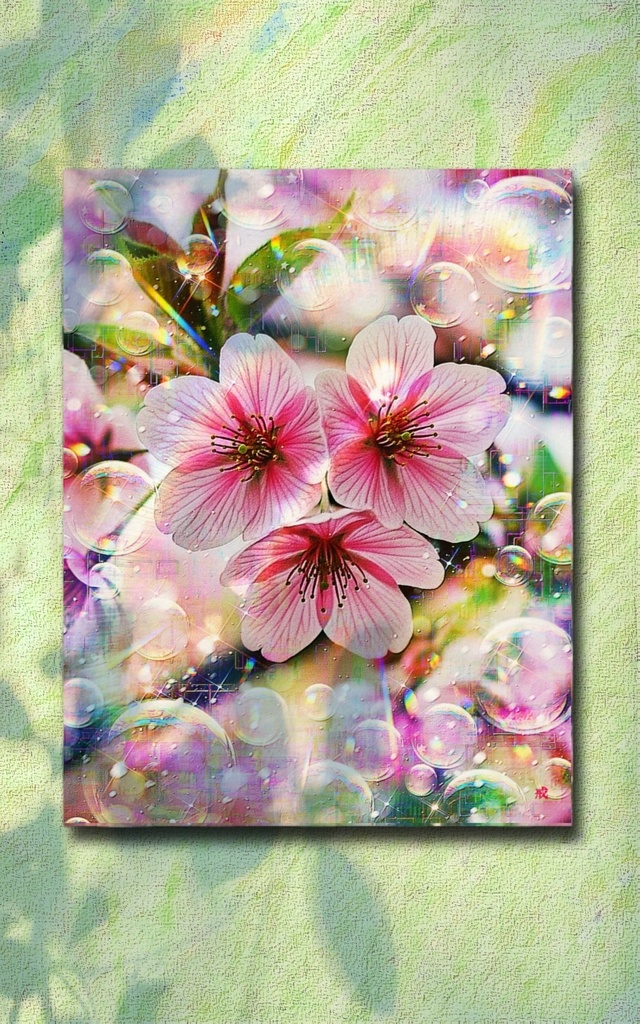 a-2579 虹彩に舞う朝の祈り Pure Light Blessing