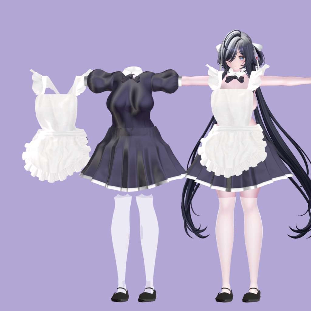 ゆめか Yumeka対応クラシカルメイド服【VRChat 3D衣装】