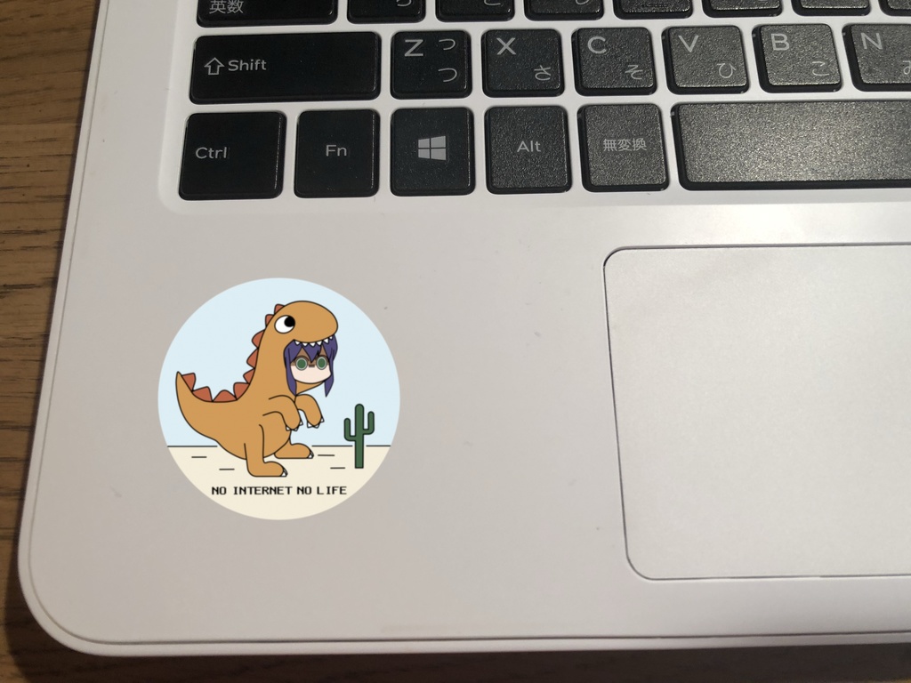 インターネットに繋がらない時に現れる杏奈のステッカー