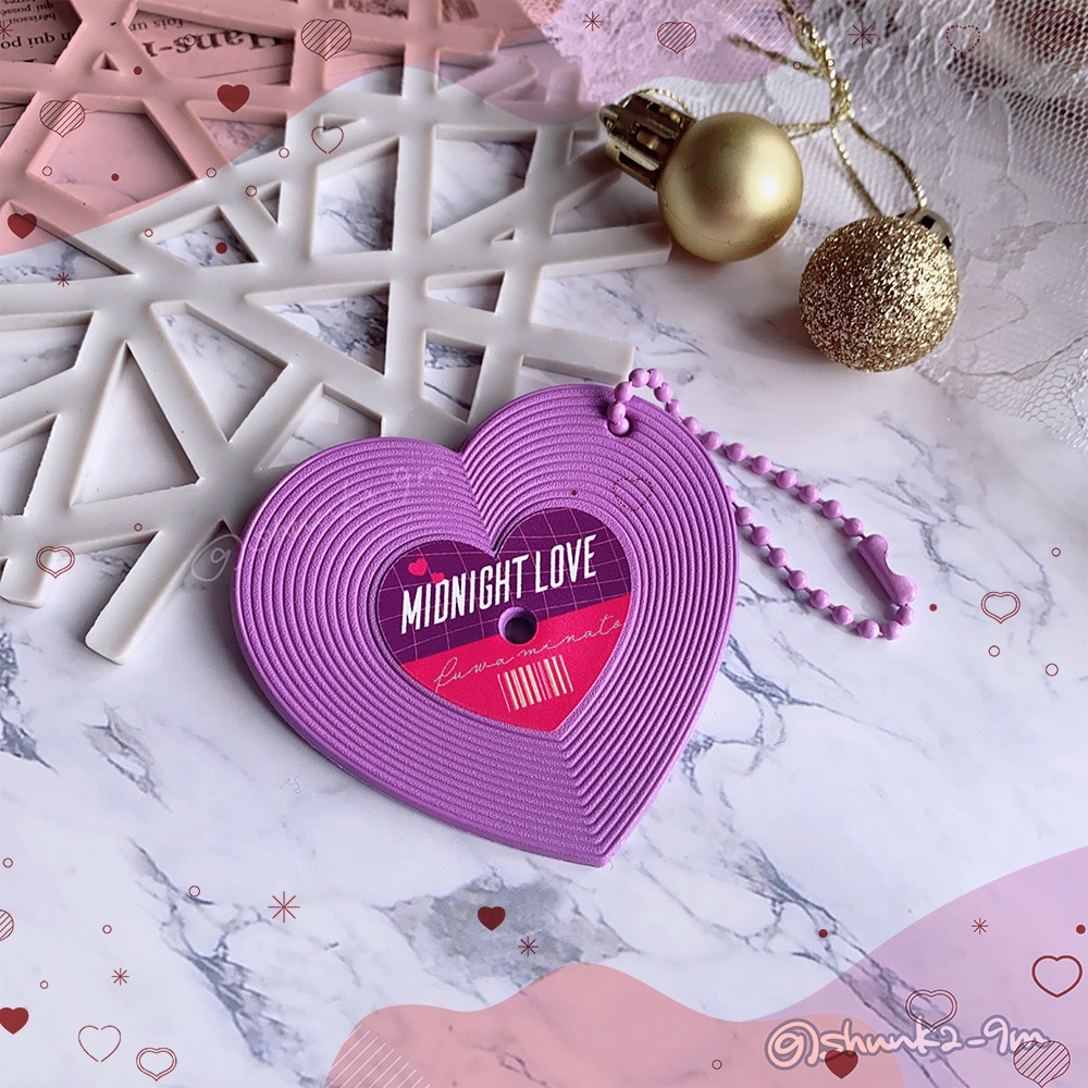 ハート型レコード風キーホルダー