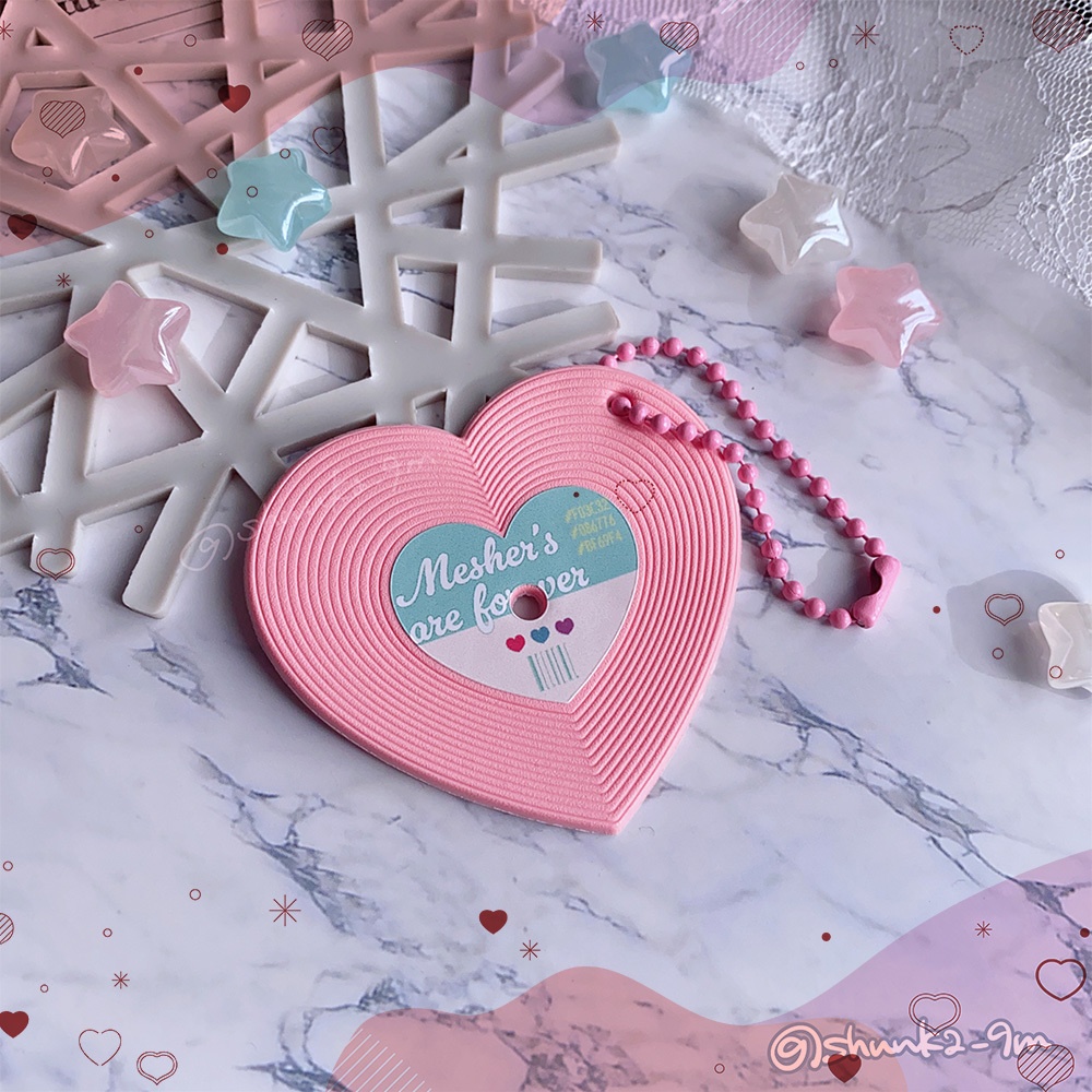 ハート型レコード風キーホルダー