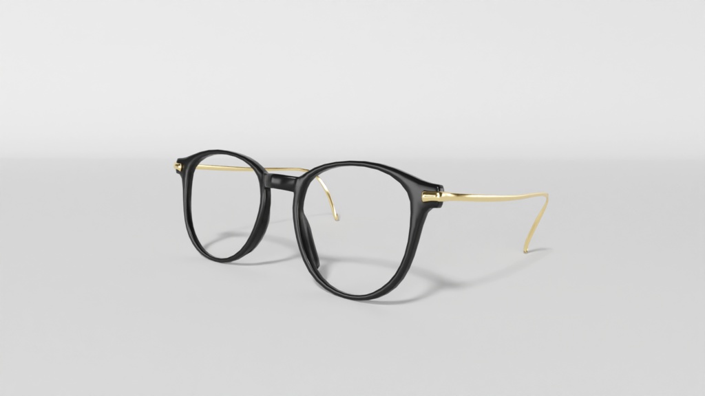 ボストン眼鏡 Black & Gold