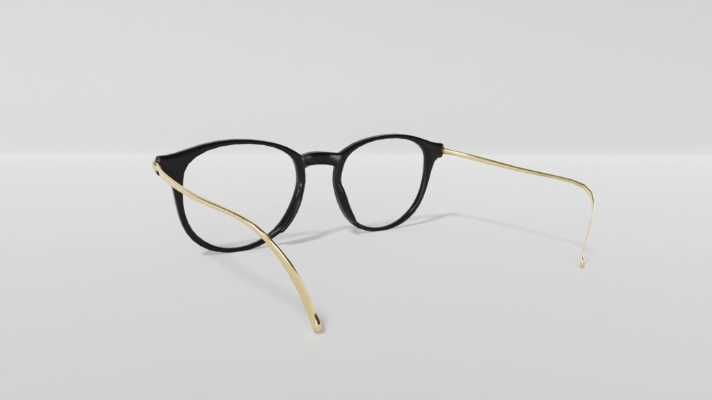 ボストン眼鏡 Black & Gold