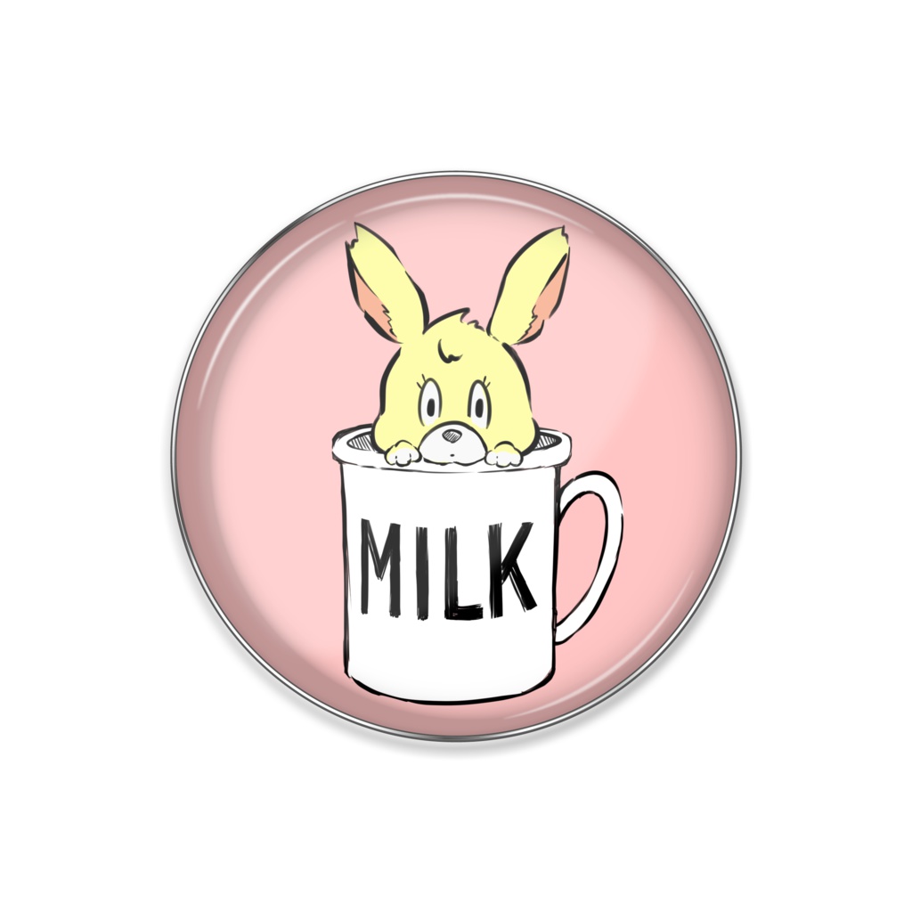 カップ入りウサギちゃんのピンバッジ