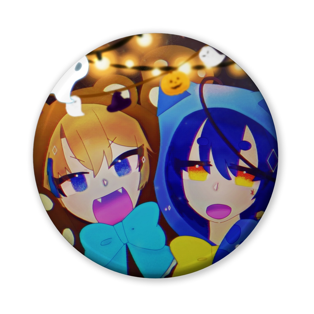睦月×長月のハロウィン缶バッジ　大きめ