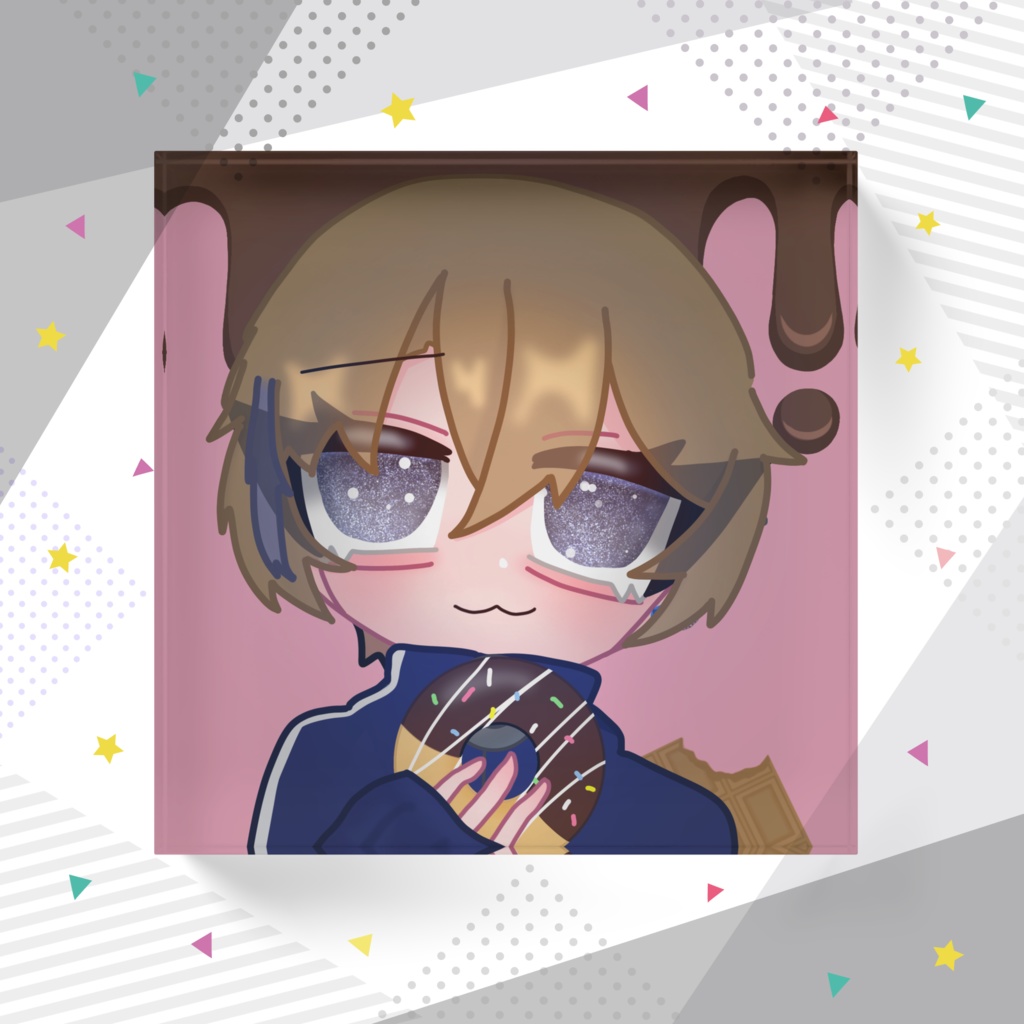 チョコレート味のドーナツ アクリルブロック