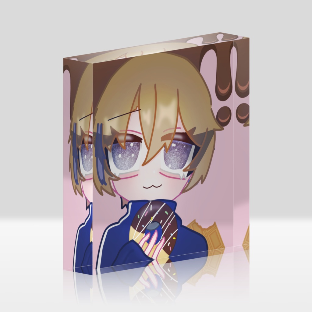 チョコレート味のドーナツ アクリルブロック