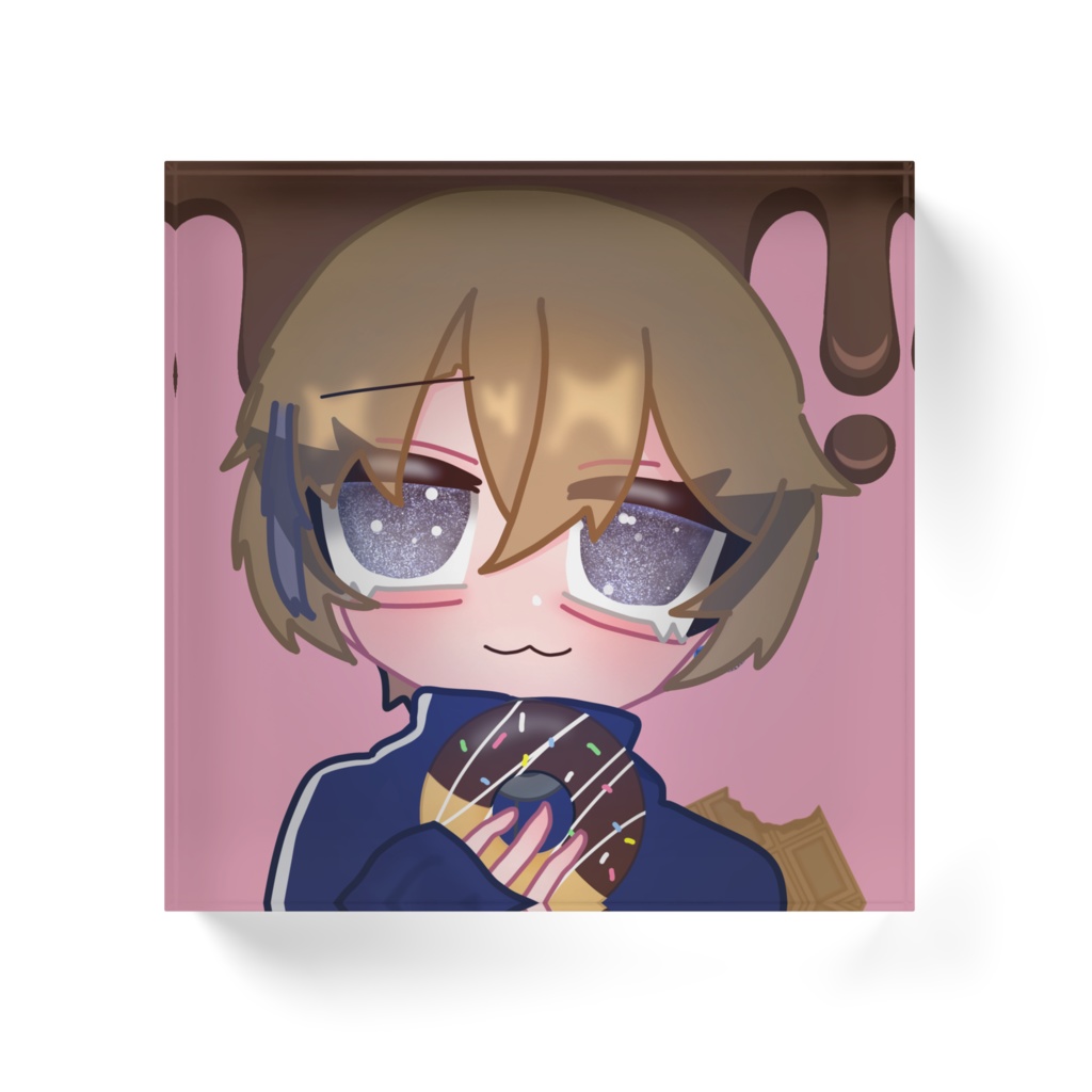 チョコレート味のドーナツ アクリルブロック