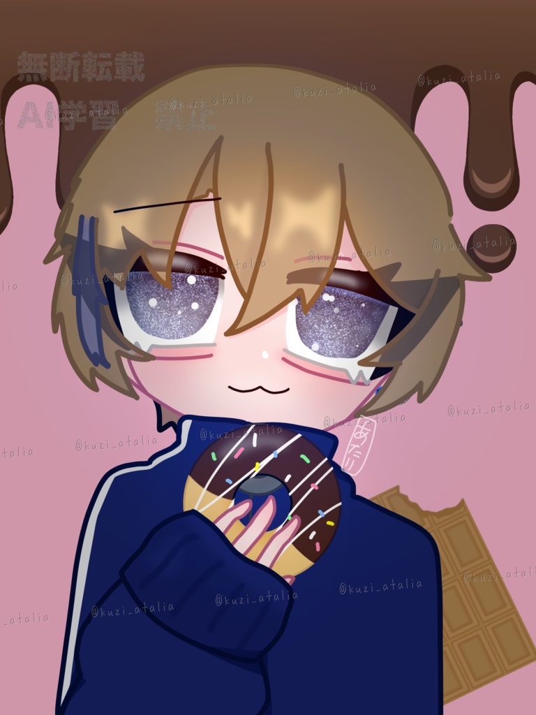 チョコレート味のドーナツ アクリルブロック