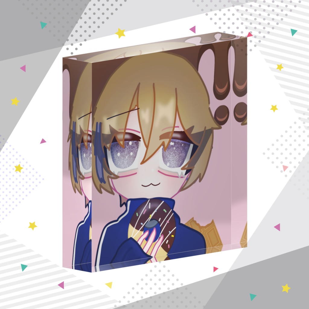 チョコレート味のドーナツ アクリルブロック