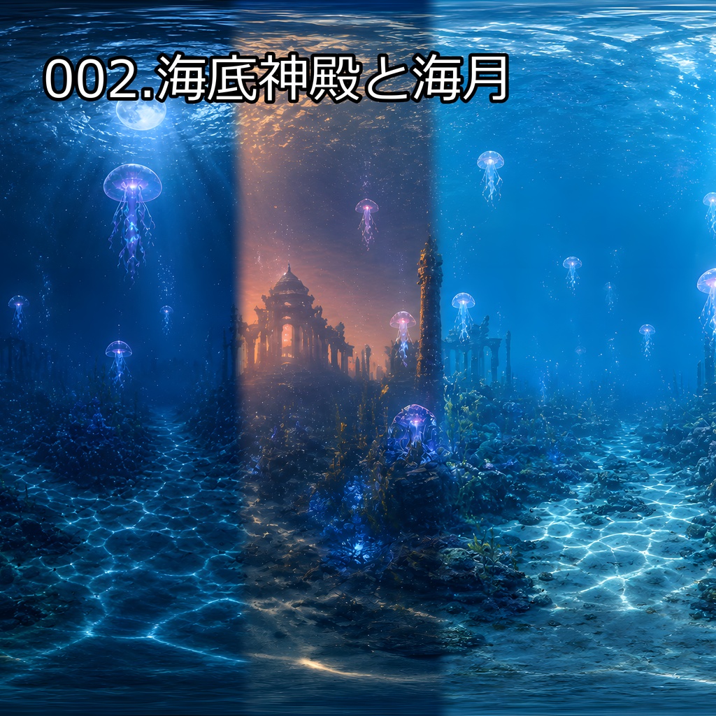 スカイボックス_002.海底神殿と海月[VRC想定]