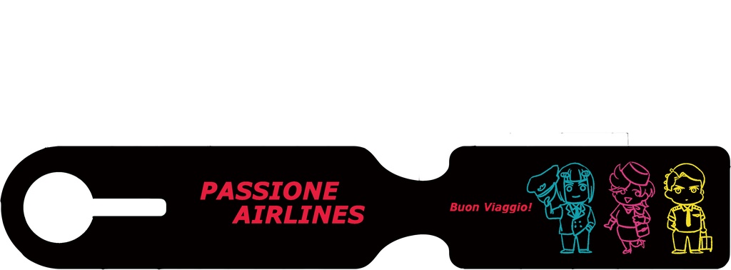 パッショーネ航空ラゲッジタグ+コピー本"Welcome Aboard Passione Airlines"