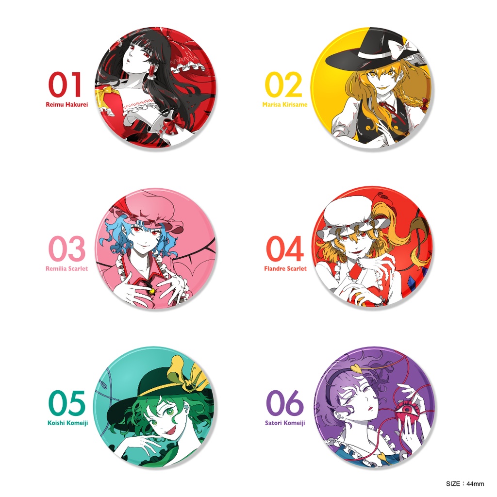 東方Project 缶バッジ / TeK Studio 01-06 / saika