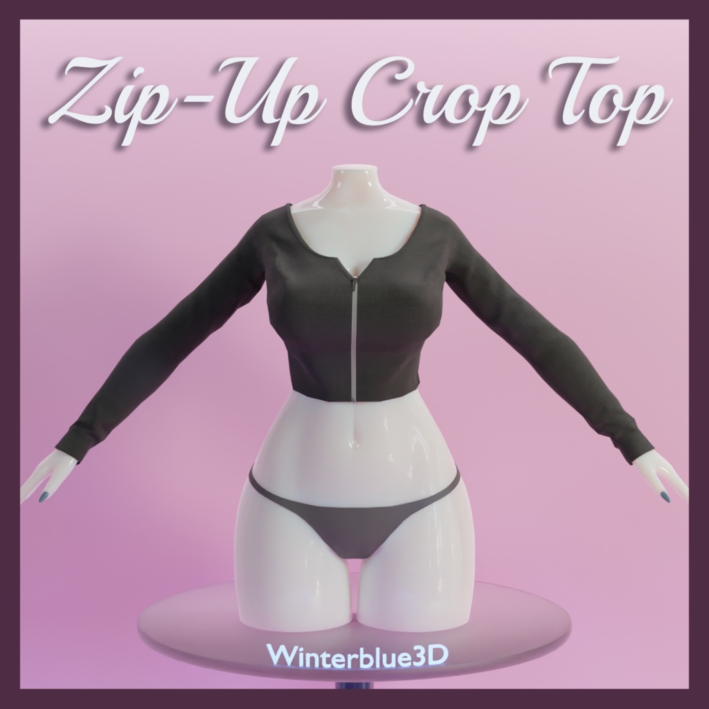 Zip-Up Crop Top [VRChat | Commercial Use]