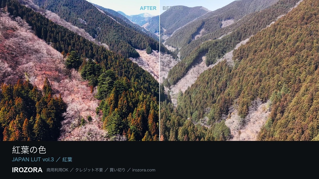 IROZORA JAPAN LUT vol.3|日本の四季 LUT 76点 商用利用OK