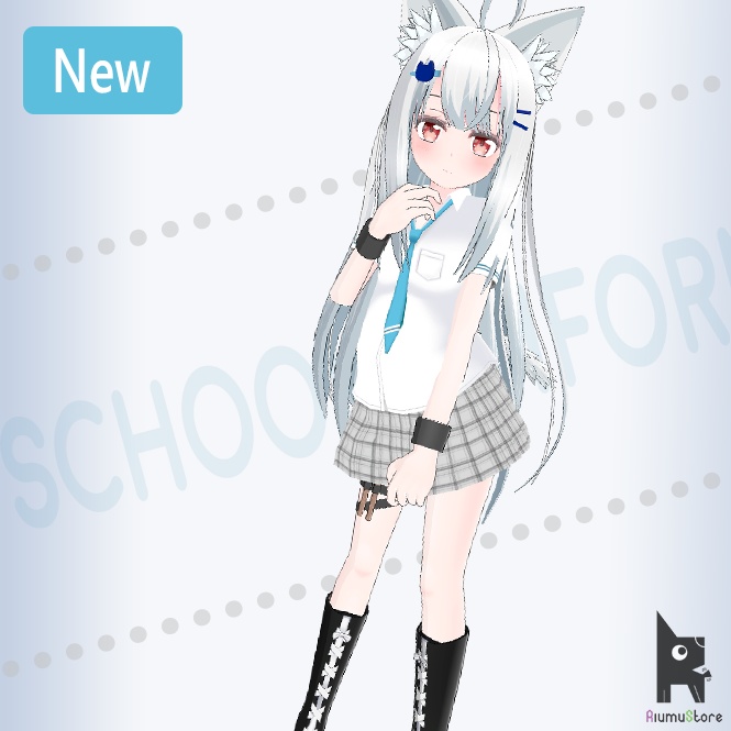 【5アバター対応】シンプル制服セット(半袖)