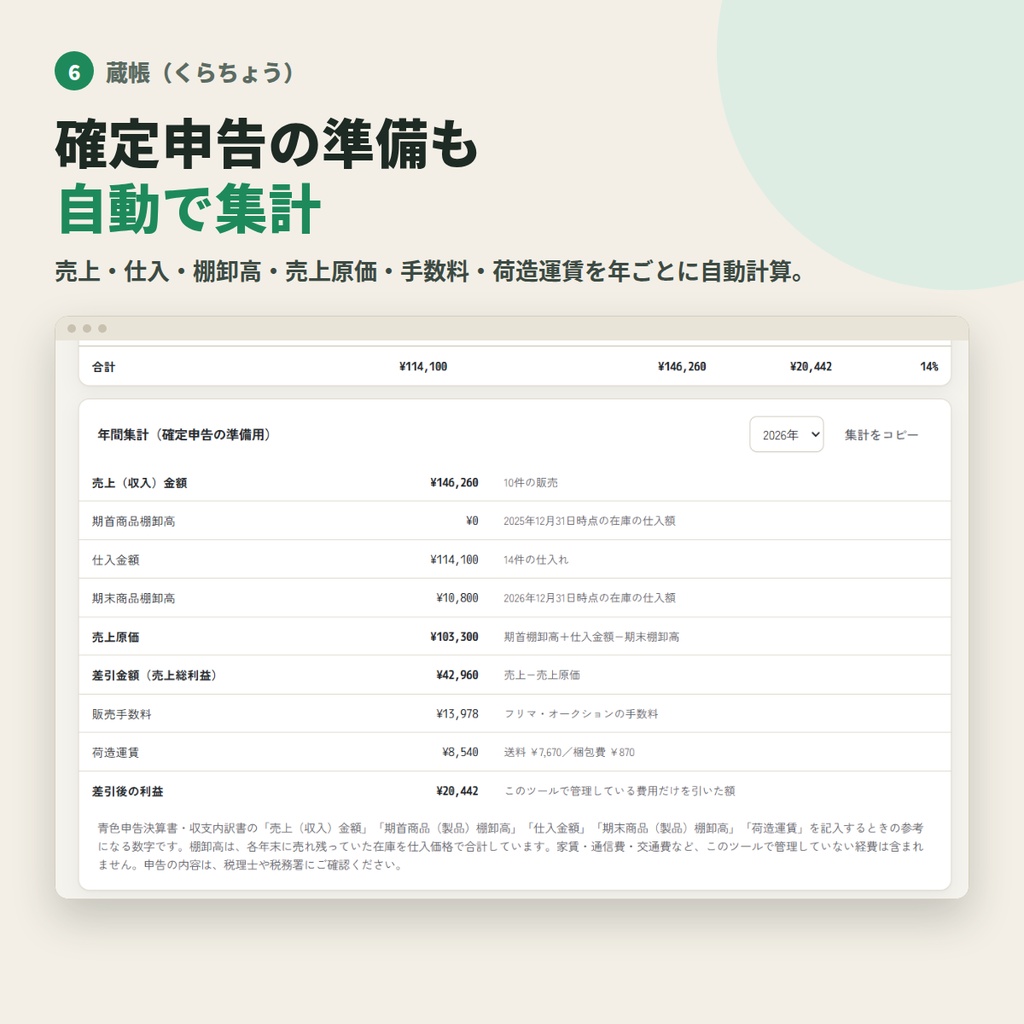 【無料体験版】蔵帳(くらちょう)在庫・利益管理&古物台帳ツール