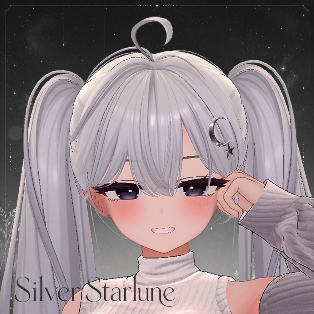 (Y B R)Silver Starlune hair ornament