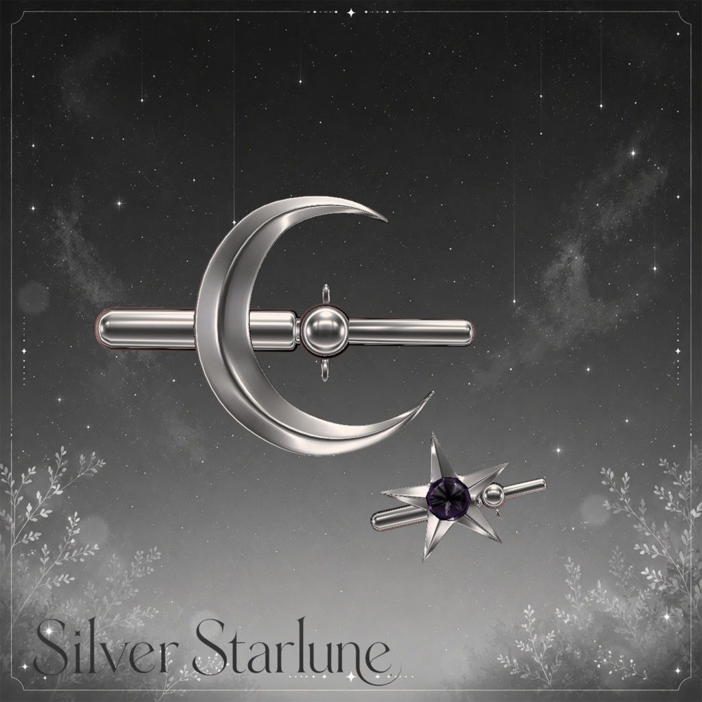 (Y B R)Silver Starlune hair ornament