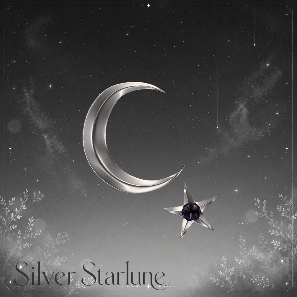 (Y B R)Silver Starlune hair ornament
