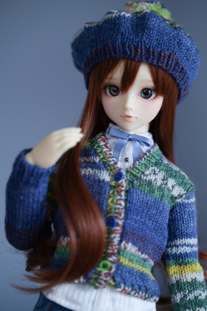 1/3ドールサイズ　カーディガン＆ベレー帽セット