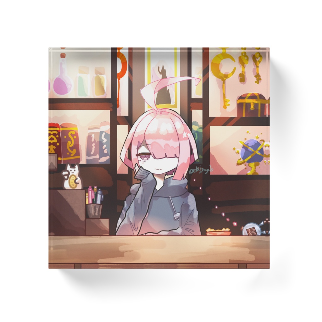 いらっしゃいませー、なのです|アクリルブロック|一次創作『ゆめかでぃあバケモノ紀行』