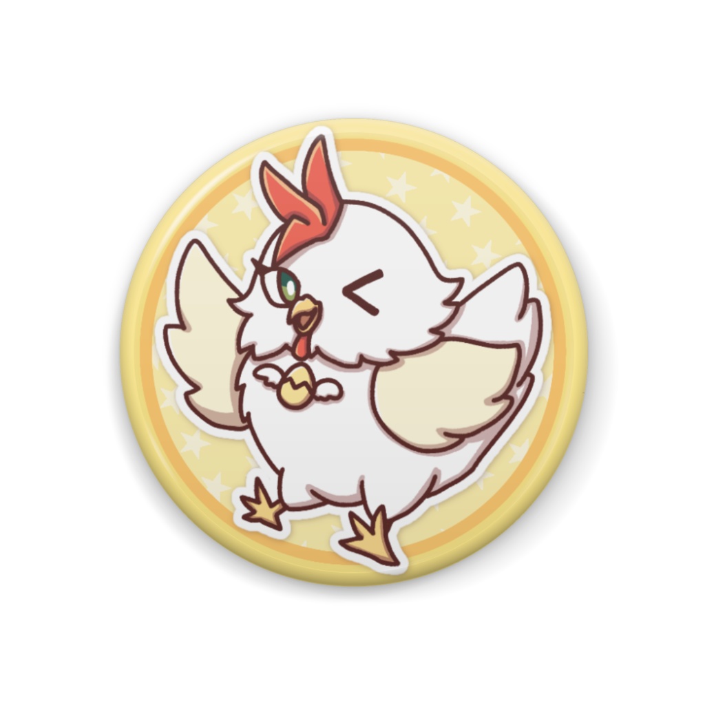 酉居とさか(ニワトリのすがた) 缶バッジ