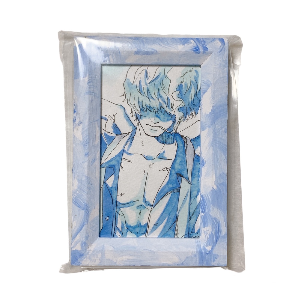 ロシナンテ額入りミニ原画　Blue