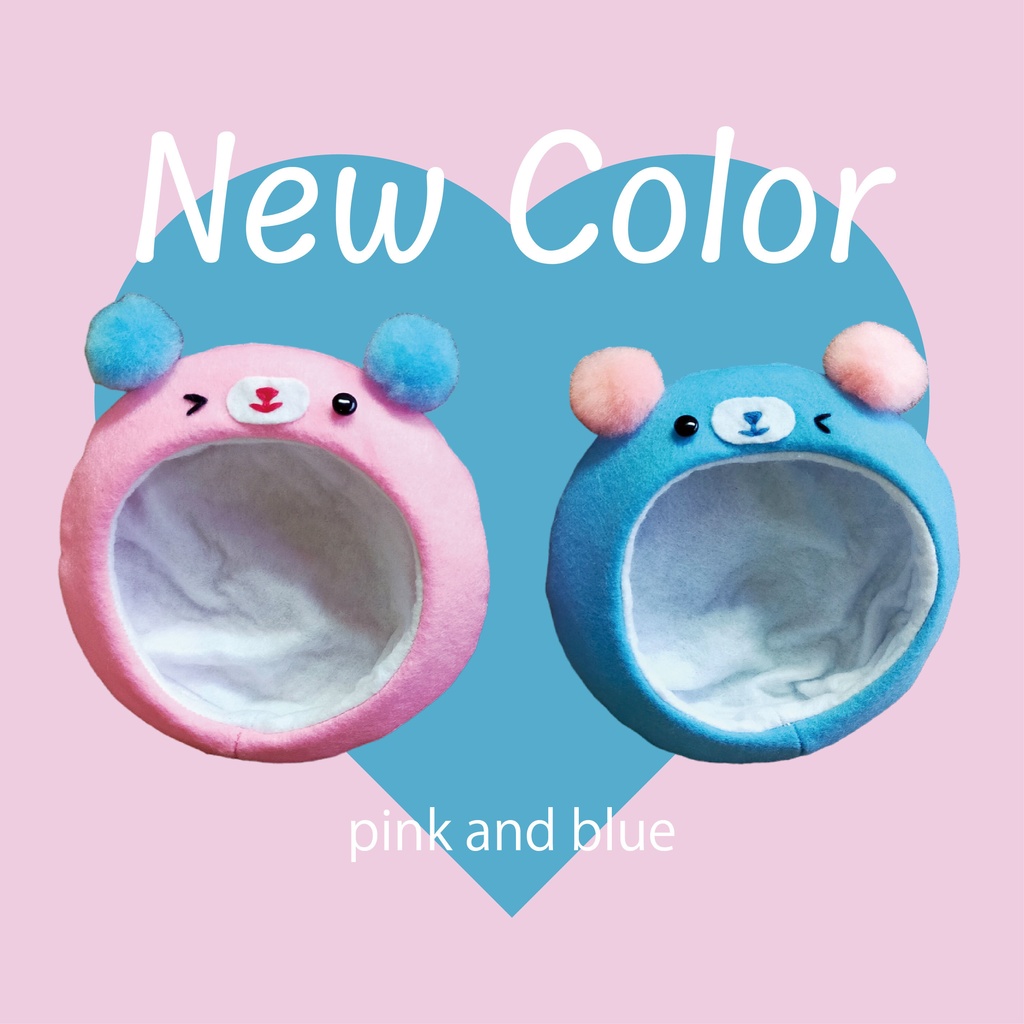 クマちゃんベレー帽 New color（ブルー&ピンク） - おべべ - BOOTH