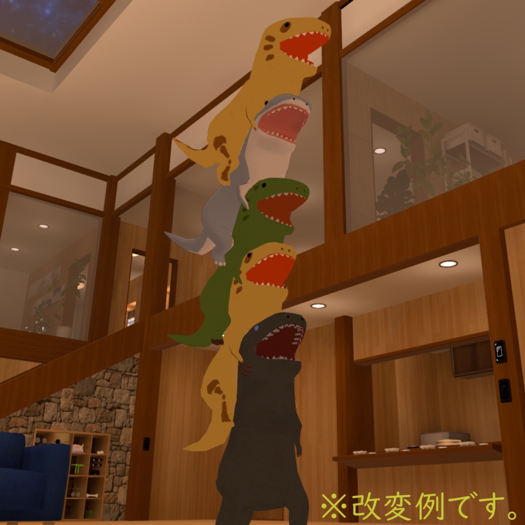 VRChat想定オリジナル3Dアバター「かいじゅう」